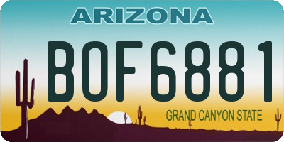 AZ license plate BOF6881