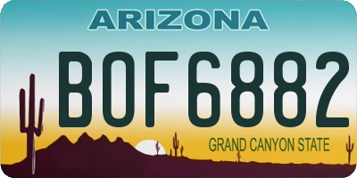 AZ license plate BOF6882