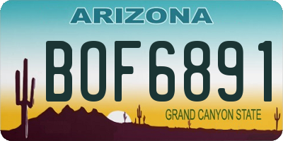 AZ license plate BOF6891