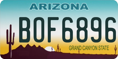 AZ license plate BOF6896