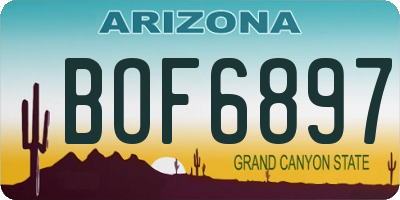AZ license plate BOF6897