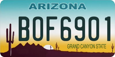 AZ license plate BOF6901