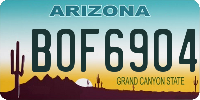 AZ license plate BOF6904