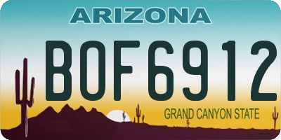 AZ license plate BOF6912