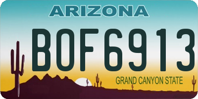 AZ license plate BOF6913