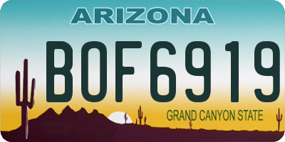 AZ license plate BOF6919