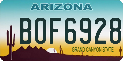 AZ license plate BOF6928