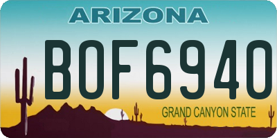 AZ license plate BOF6940