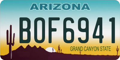 AZ license plate BOF6941