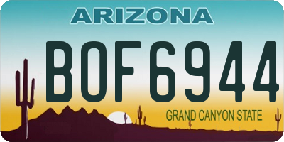 AZ license plate BOF6944