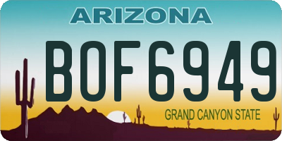 AZ license plate BOF6949