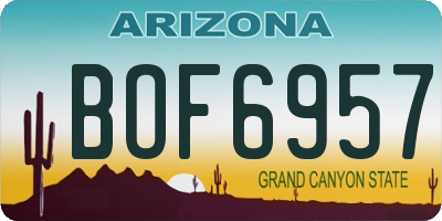 AZ license plate BOF6957