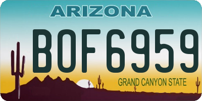 AZ license plate BOF6959