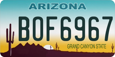 AZ license plate BOF6967