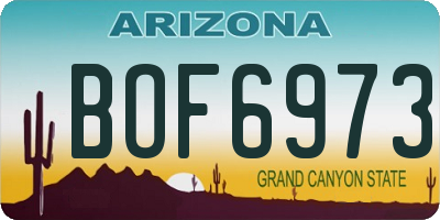 AZ license plate BOF6973