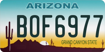 AZ license plate BOF6977