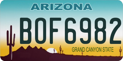 AZ license plate BOF6982