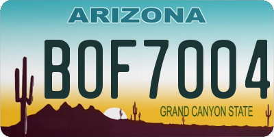 AZ license plate BOF7004