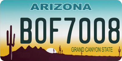 AZ license plate BOF7008
