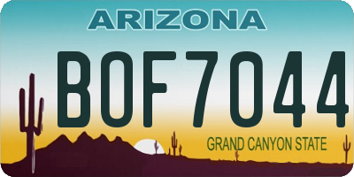 AZ license plate BOF7044