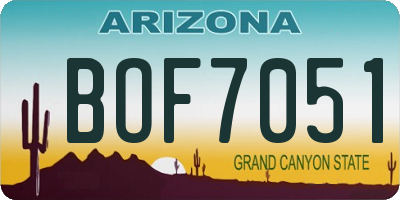 AZ license plate BOF7051