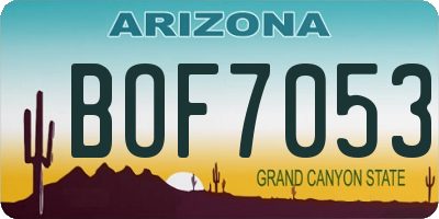 AZ license plate BOF7053