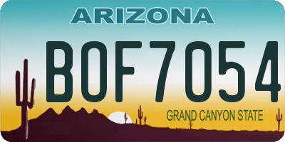 AZ license plate BOF7054