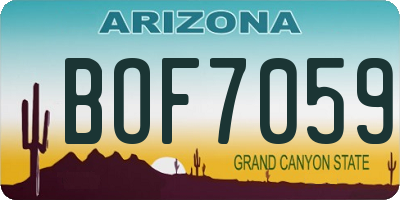 AZ license plate BOF7059