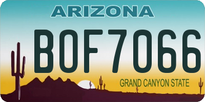 AZ license plate BOF7066