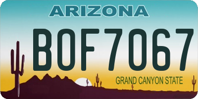 AZ license plate BOF7067