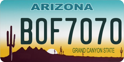AZ license plate BOF7070