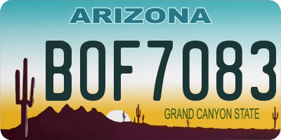 AZ license plate BOF7083