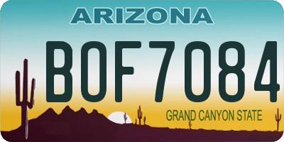 AZ license plate BOF7084