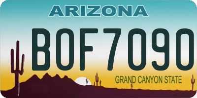 AZ license plate BOF7090