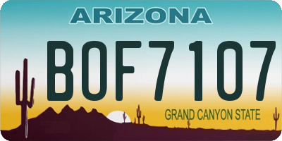 AZ license plate BOF7107