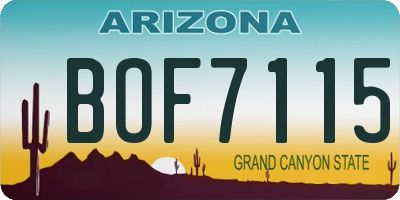 AZ license plate BOF7115