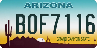 AZ license plate BOF7116