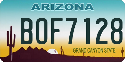 AZ license plate BOF7128
