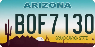 AZ license plate BOF7130