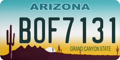AZ license plate BOF7131