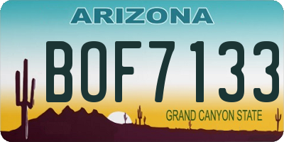 AZ license plate BOF7133