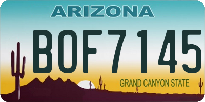 AZ license plate BOF7145