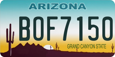 AZ license plate BOF7150