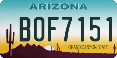 AZ license plate BOF7151