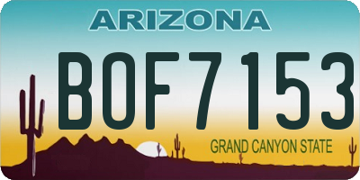 AZ license plate BOF7153