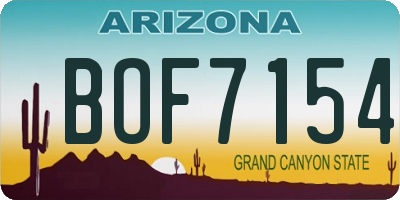 AZ license plate BOF7154