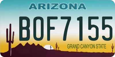 AZ license plate BOF7155
