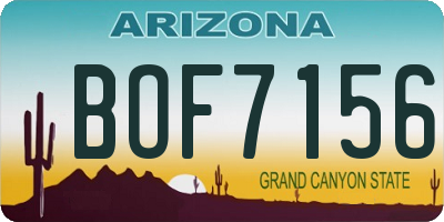 AZ license plate BOF7156