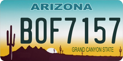 AZ license plate BOF7157