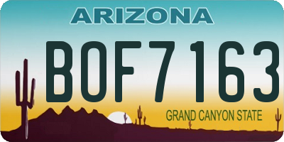 AZ license plate BOF7163
